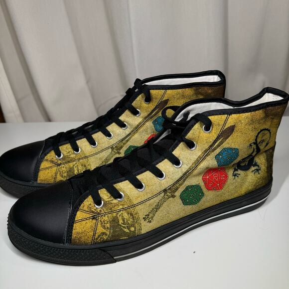 Artistic Black and Tan High-Top Loafers - Picture 5 of 9